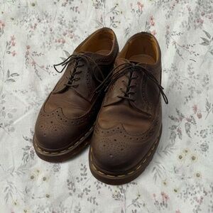 Vintage Dr Martens Docs Crazy Horse Made in England Brogues Leather Wingtip